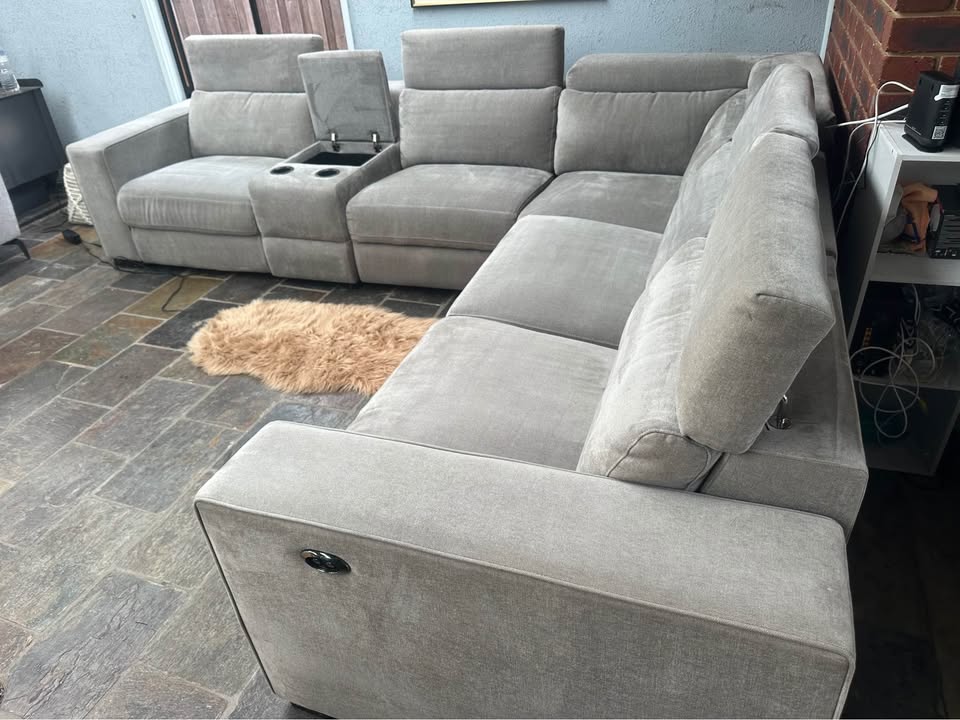 Professionally Cleaned Modular Electric Recliner Sofa photo 3