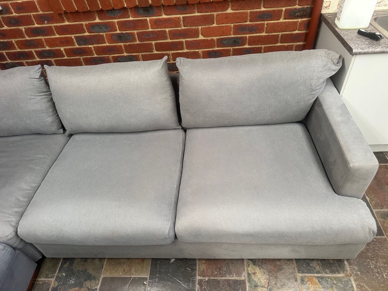 Professionally Cleaned Large Light Grey U-Shaped Modular Sofa | Free Delivery* photo 4