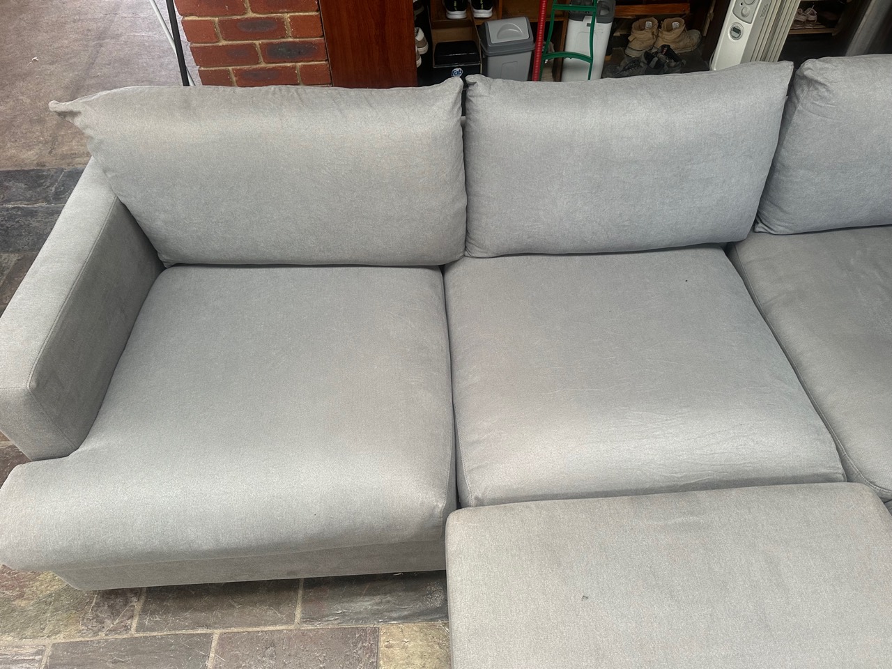 Professionally Cleaned Large Light Grey U-Shaped Modular Sofa | Free Delivery* photo 5